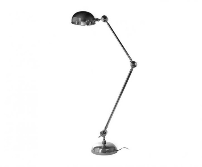 Lampa podłogowa niklowana, loft industrialna