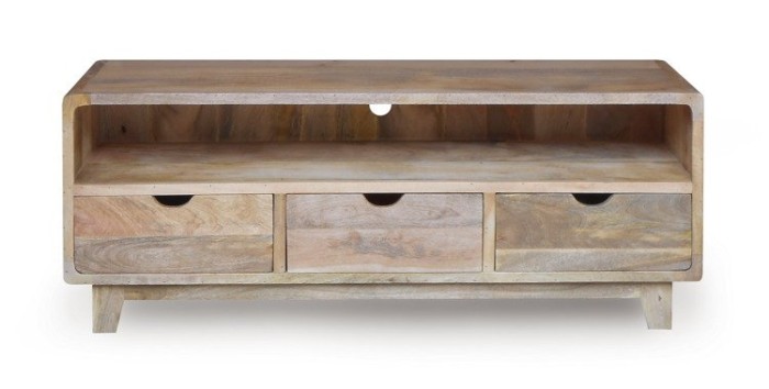 Skandynawska szafka RTV z naturalnego drewna RT-07-MN