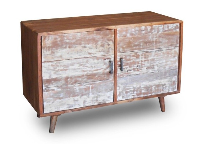 Dwudrzwiowa komoda scandi z drewna Akacji BR-05