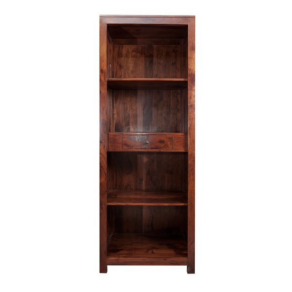 Kolonialna biblioteczka z szufladą w kolorze ciemnego brązu RO-06-00A