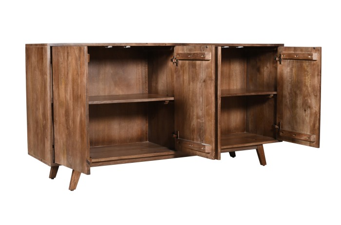 Czterodrzwiowa komoda drewniana w stylu skandynawskim ST-05-MWL