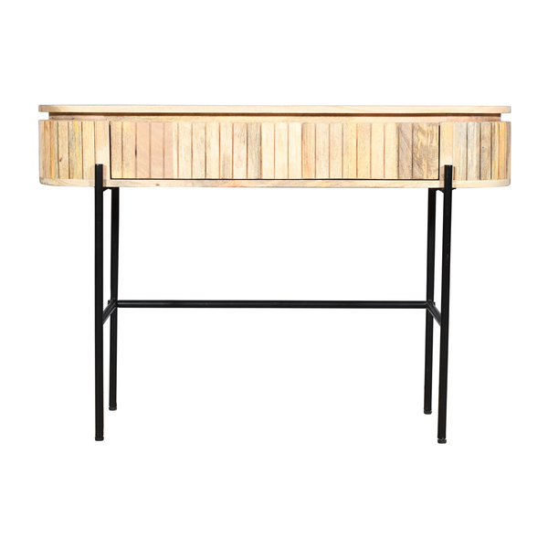 Konsola, małe biurko z naturalnego, reliefowanego drewna mango HS-01-MN