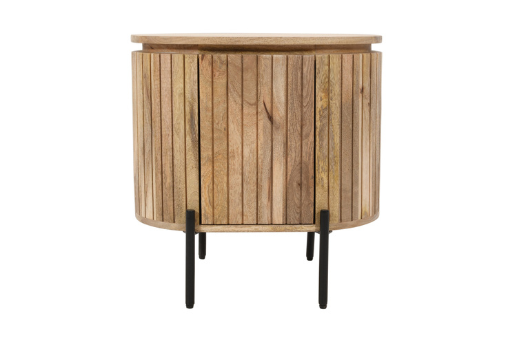 Szafka nocna  z naturalnego, reliefowanego drewna mango HS-10L-MN, lewa