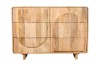 Pojemna komoda ED-03-MN z drewna mango naturalnego, fronty 3D, 6 szuflad, 120×40×85 cm