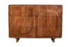 Bieliźniarka ED-03-MWL z litego drewna mango w kolorze orzech włoski, 6 szuflad, geometryczne fronty, 120×40×85 cm