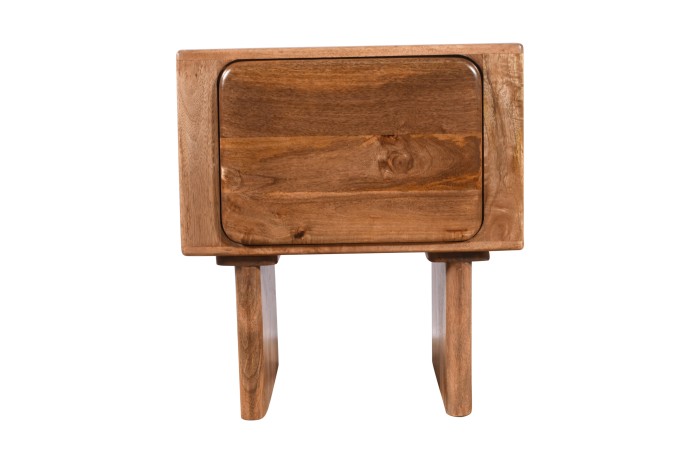 Szafka nocna loft z szufladą 50x40x55 cm – drewno mango karmelowe, nowoczesny design HG-05-CR
