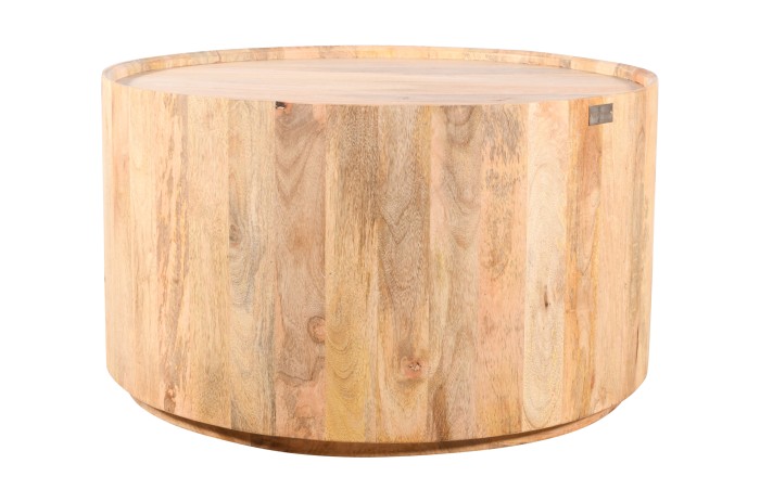 Okrągły stolik kawowy ED-04-MN – styl skandynawski, drewno mango naturalne 80x80x45 cm