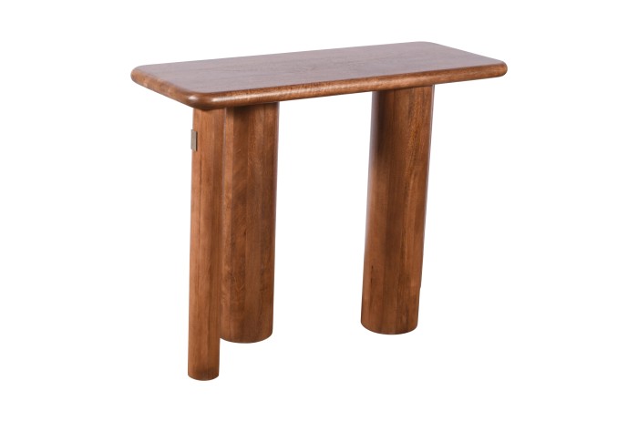 Konsola drewniana mango orzech włoski 100×40×76 cm RM-06-MWL  Elegancki stolik przyścienny loft Japandi