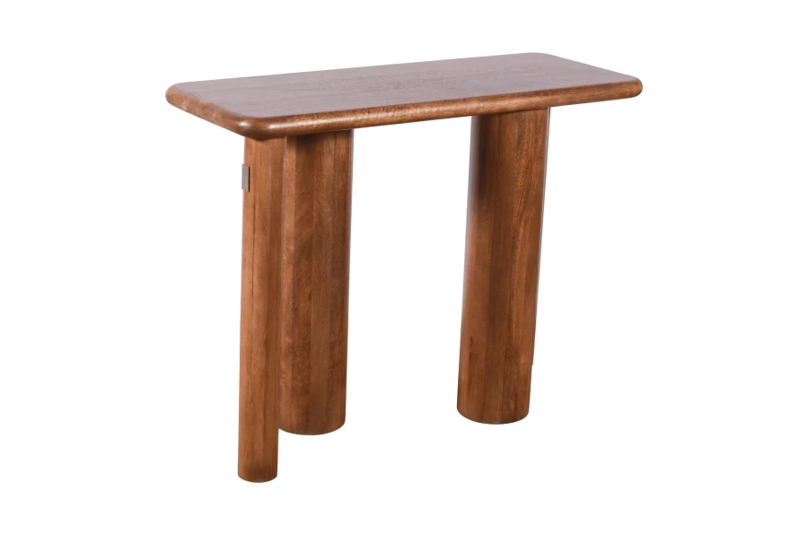 Konsola drewniana mango orzech włoski 100×40×76 cm RM-06-MWL  Elegancki stolik przyścienny loft Japandi