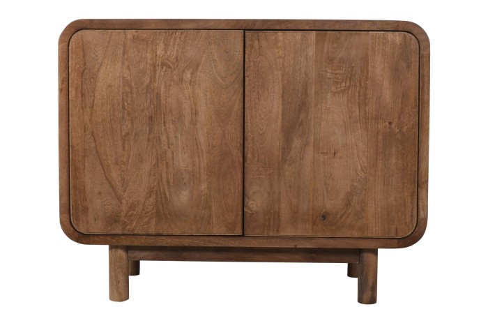 Komoda drewniana mango z drzwiczkami retro PRL mid-century – orzech włoski BC-02-MWL