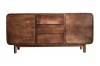 Komoda BC-08-MWL 160 cm z drewna mango – 3 szuflady i 2 drzwi, komoda Retro, Mid-Century Modern, kolor Orzech Włoski