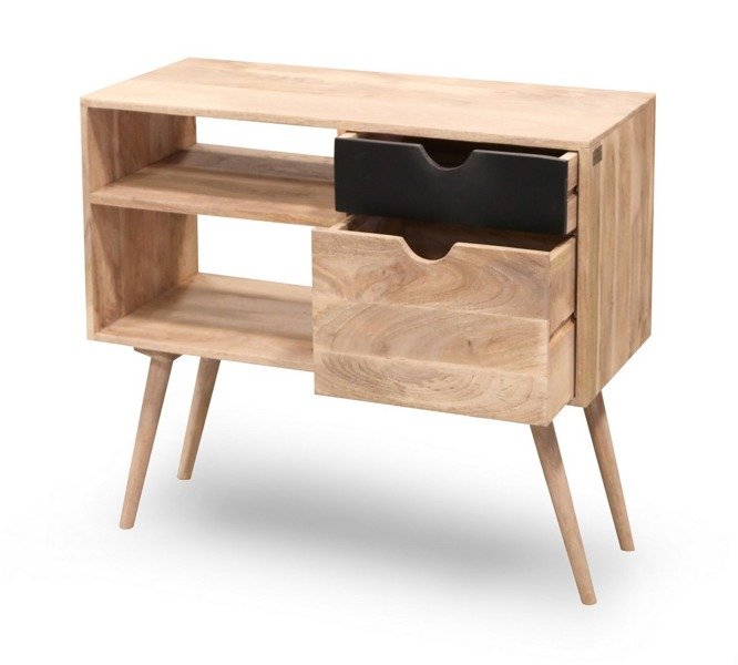 Drewniana szafka RTV z szufladami i półkami OSLO-ST06-B