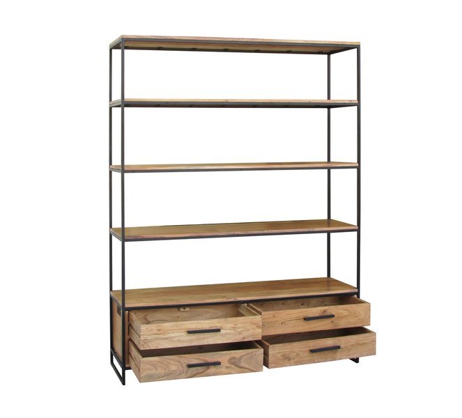 Duży, drewniany regał w stylu industrialnym LV-1445-ANL