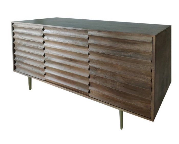 Modernistyczna komoda drewniana z efektem lameli KP-01-MWL