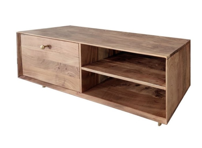 Glamour szafka RTV z naturalnego drewna Akacji BK-03-GLD