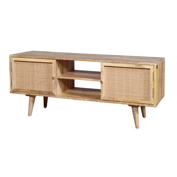Naturalna szafka RTV w stylu Boho GR-11-MN