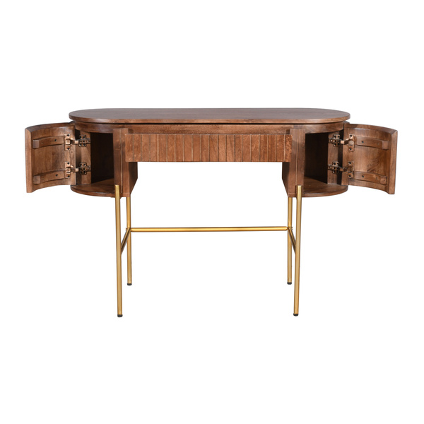 Modernistyczne biurko drewniane z lamelowymi frontami HS-06-MWL
