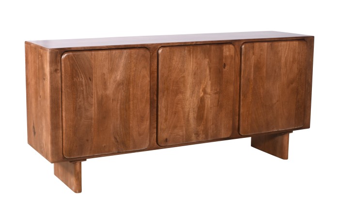 Komoda z litego drewna mango 165x43x75 cm kolor orzech włoski HG-03-MWL