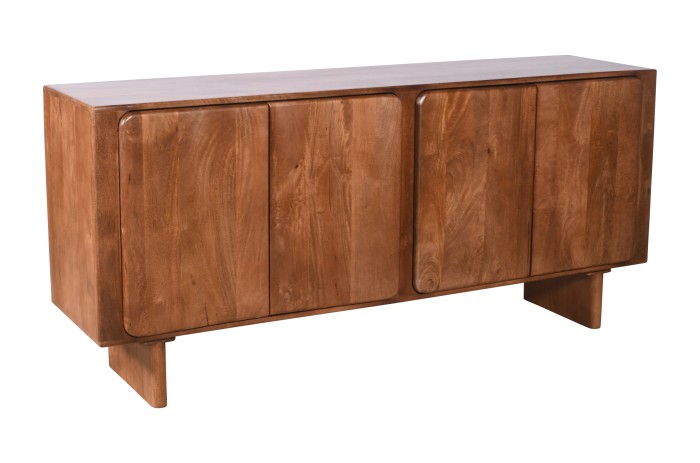 Komoda z drewna mango , orzech włoski, 165×43×75 cm, 4 drzwi HG-01-MW 