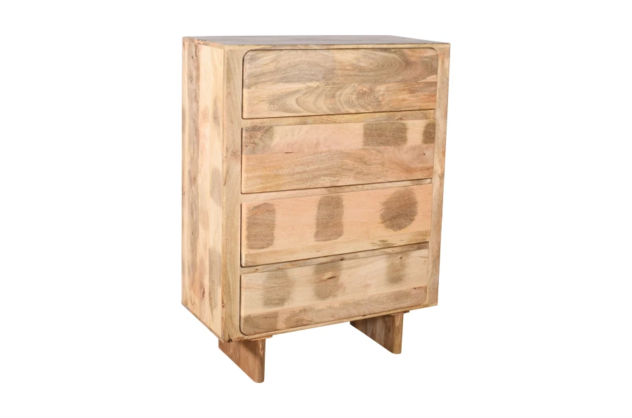 Stylowa komoda‑bieliźniarka z naturalnego mango – 4 poziomy szuflad, 120 cm | HG‑01‑MN