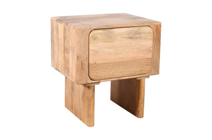 Szafka nocna drewniana mango naturalne 50x40x55 cm z szufladą – styl skandynawski HG-05-MN