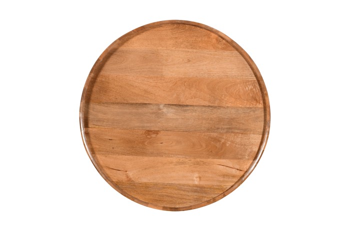 Drewniany stolik kawowy w kolorze karmel mango 65 cm okrągły ED-05-CR