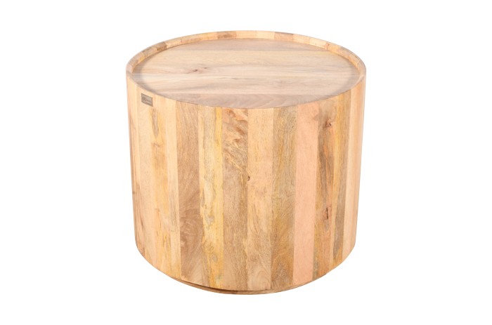 Okrągły stolik pomocniczy z drewna mango naturalnego 65x55 cm ED-05-MN