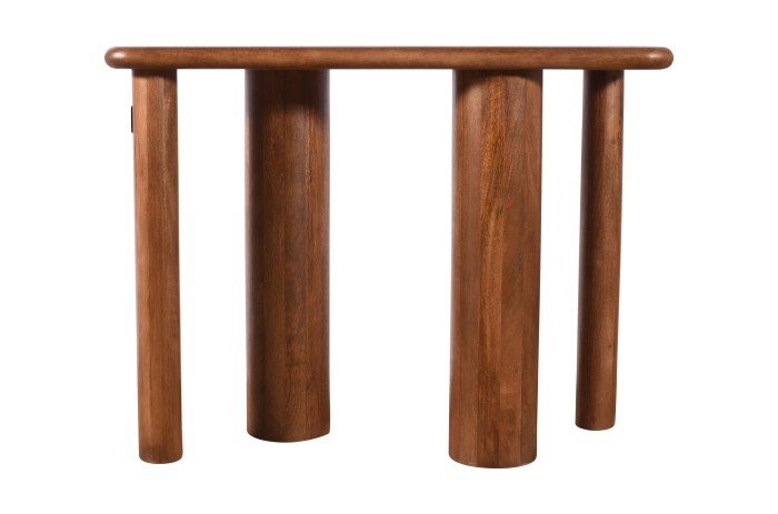 Konsola drewniana mango orzech włoski 100×40×76 cm RM-06-MWL  Elegancki stolik przyścienny loft Japandi