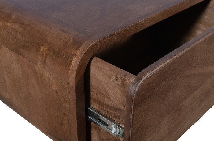 Szafka RTV mango 180 cm z litego drewna w stylu retro mid-century – orzech włoski BC-06-MWL