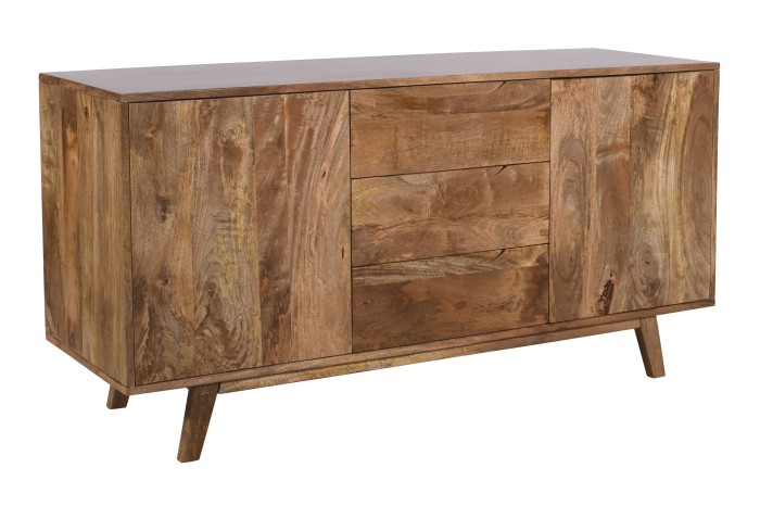 Komoda drewniana z litego drewna mango ST-12-CR w stylu skandynawskim –  kolor caramel