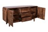 Komoda BC-08-MWL 160 cm z drewna mango – 3 szuflady i 2 drzwi, komoda Retro, Mid-Century Modern, kolor Orzech Włoski