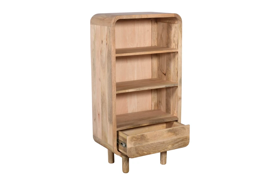 Biblioteczka drewniana Mango 120x60x35 cm — styl mid-century, naturalne mango BC-09-MN