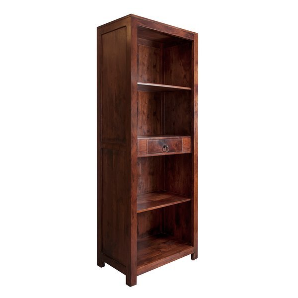 Kolonialna biblioteczka z szufladą w kolorze ciemnego brązu RO-06-00A