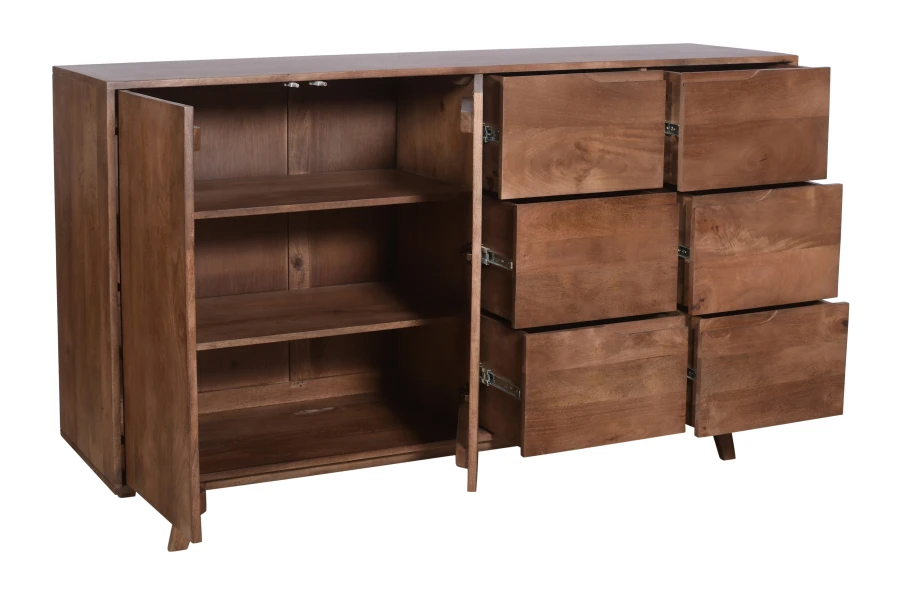 Minimalistyczna komoda skandynawska  drewniana w kolorze orzecha włoskiego ST-21-MWL