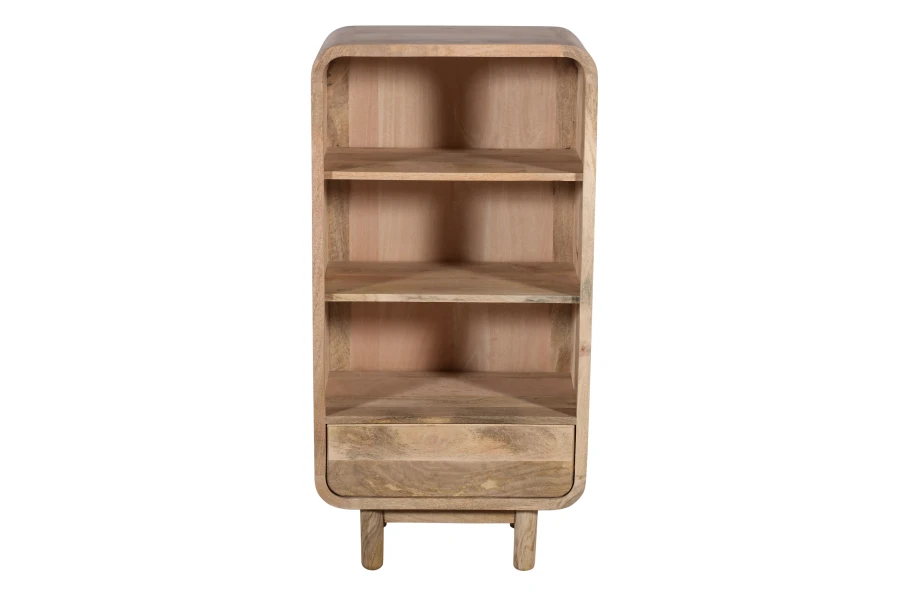 Biblioteczka drewniana Mango 120x60x35 cm — styl mid-century, naturalne mango BC-09-MN