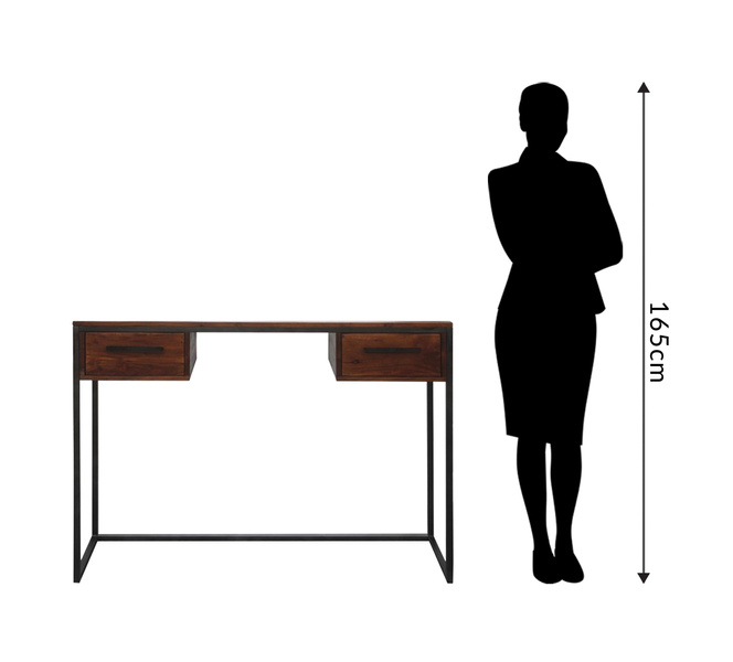 Drewniana konsola z szufladami w stylu industrialnym LV-1443-AWL