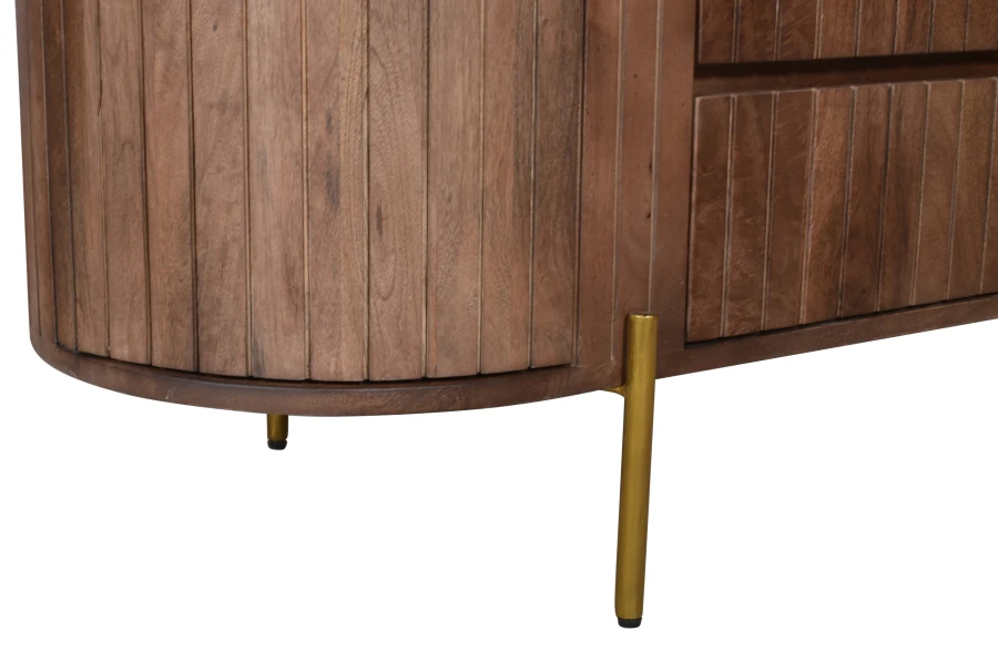 Drewniana bieliźniarka w stylu modern z frezowanymi szufladami i szafkami HS-04-MWL