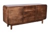 Komoda BC-08-MWL 160 cm z drewna mango – 3 szuflady i 2 drzwi, komoda Retro, Mid-Century Modern, kolor Orzech Włoski