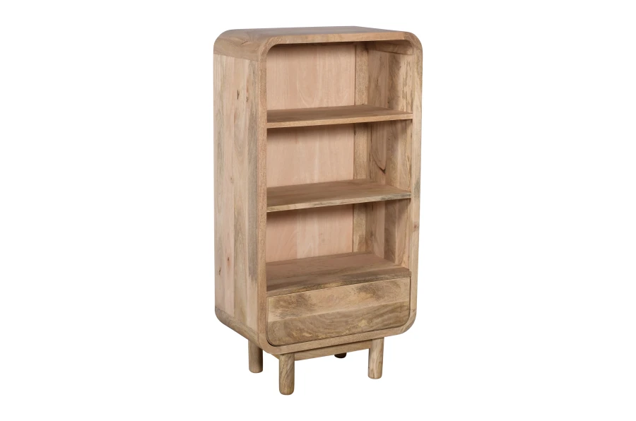 Biblioteczka drewniana Mango 120x60x35 cm — styl mid-century, naturalne mango BC-09-MN