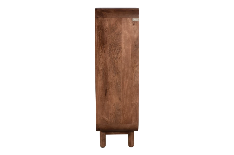 Regał z litego drewna mango 120 cm , retro PRL mid-century – kolor orzech włoski BC-09-MWL