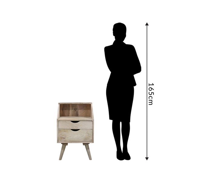 Szafka nocna z naturalnego drewna OSLO-ST12-MN