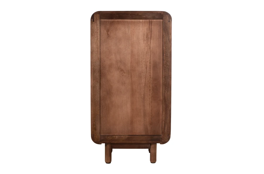 Regał z litego drewna mango 120 cm , retro PRL mid-century – kolor orzech włoski BC-09-MWL