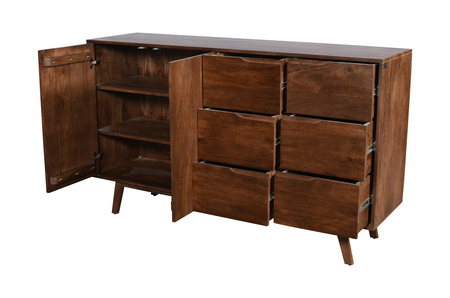 Minimalistyczna komoda skandynawska drewniana w kolorze orzecha włoskiego ST-21-MWL