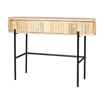 Konsola, małe biurko z naturalnego, reliefowanego drewna mango HS-01-MN