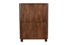 Szafka wysoka 100×40×135 z litego drewna mango w stylu japandi, zaokrąglone narożniki, drewniane drzwi i półki –  kolor orzech włoski RM-08-MWL