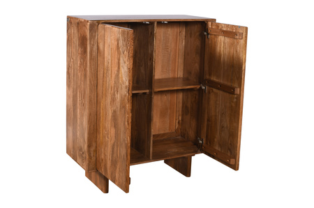 Wysoka komoda-bieliźniarka z drewna mango w kolorze karmelowym – 2 drzwi, wysoka | HG-02-CR