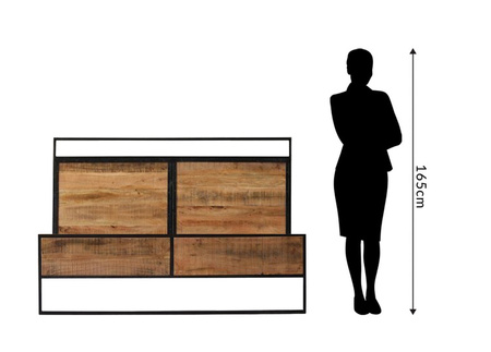 Industrialne łóżko drewniane z przetarciami 160x200 MC-08-ANL