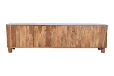 Szafka RTV drewniana mango karmel 200 cm RM-03-CR Styl organiczny, zaokrąglone narożniki, elegancki design