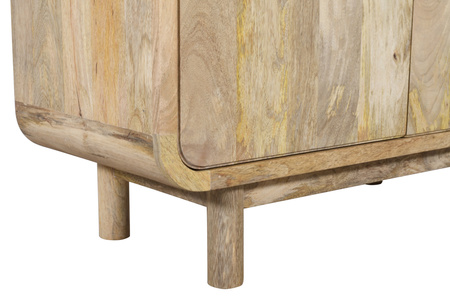 Komoda z drzwiczkami z litego drewna mango mid-century retro PRL – kolor mango naturalne BC-02-MN