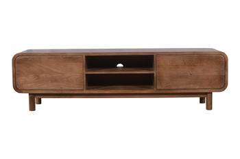 Szafka RTV mango 180 cm z litego drewna w stylu retro mid-century – orzech włoski BC-06-MWL